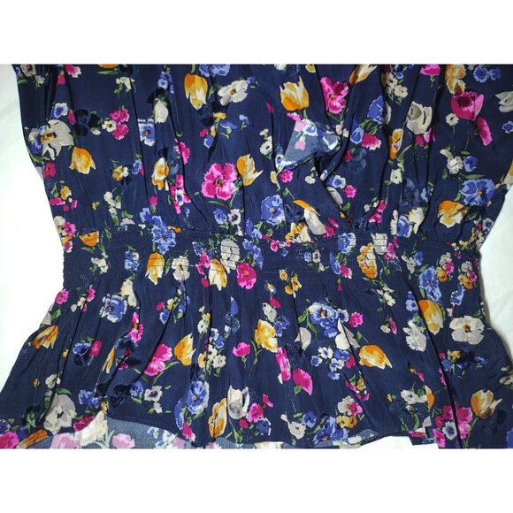 Lauren Ralph Lauren Black Label Shianeta Floral Print Tie Blouse Small Womens L/ - Picture 4 of 11